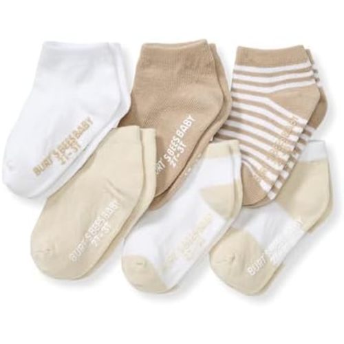 Burt's Bees Baby Baby Socks, 6-pack Ankle Or Crew With Non-slip Grips, Made With Organic CottonCasual Sock