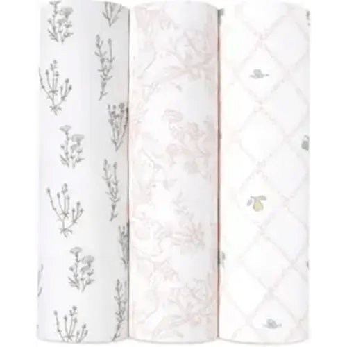 aden + anais Silky Soft Swaddle Blanket, Boutique Muslin Blankets for Girls & Boys, Baby Receiving Swaddles, Ideal Newborn & Infant Swaddling Set, Perfect Shower Gifts, 3 Pack, French Floral