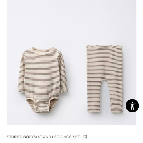 STRIPED BODYSUIT AND LEGGINGS SET - Brown | ZARA United States