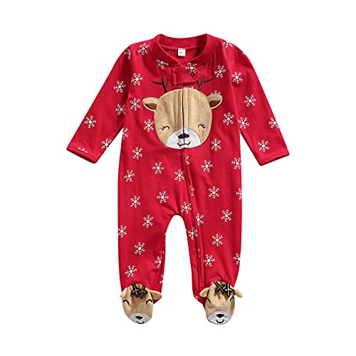 One opening Newborn Baby Boy Girl Zipper Footies Pajamas Pjs Ribbed Solid Long Sleeve Romper Jumpsuits Footed Sleep and Play