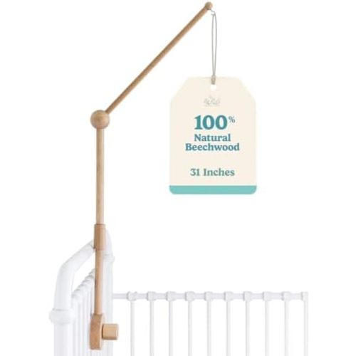 Sorrel + Fern Baby Crib Mobile Arm, Baby Mobile Hanger, 31 in, Beechwood