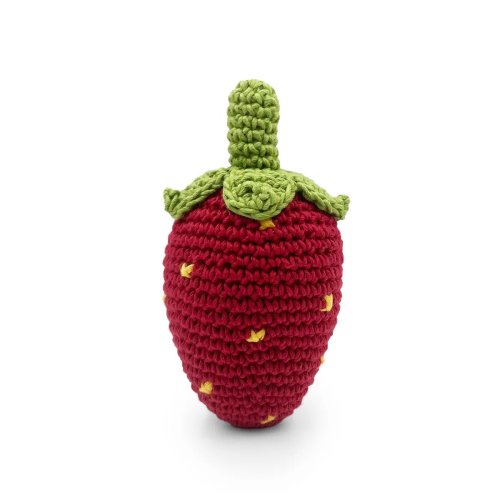 Myum Organic Cotton - Strawberry Rattle | Baby Toys- Blue Otter Toys