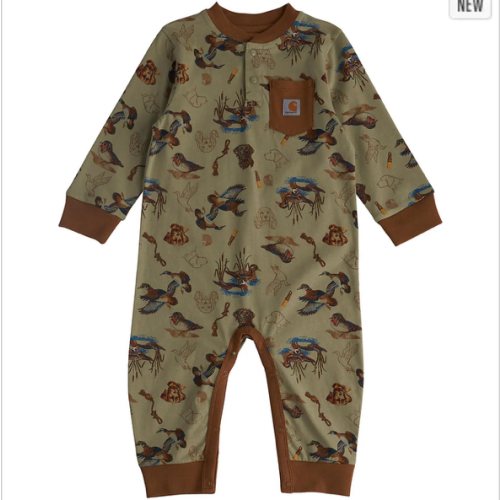Boys' Long Sleeve Duck Print Coverall (Baby) | Fall Layering Clothing Essentials | Carhartt