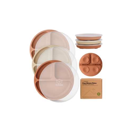 3-Pack Prep Silicone Suction Plates with Lids