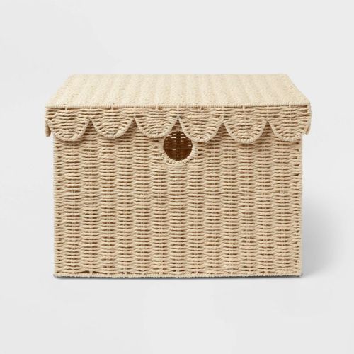 Woven Paper Scallop KD Storage with Lid - Pillowfort™