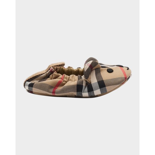 Girl's Thomas Bear Check Cotton Booties, Size 0M-24M