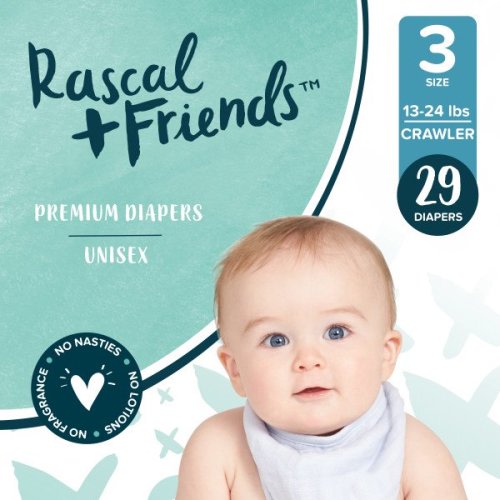 Rascal + Friends Premium Diapers, Size 3, 29 Count - Rascal + Friends Premium Diapers, Size 3, 29 Count