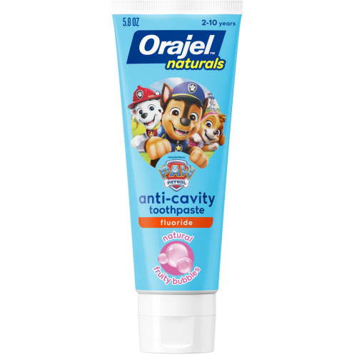 Orajel Naturals PAW Patrol Anti-Cavity Fluoride Toothpaste, Natural Fruity Fun, 5.8 oz
