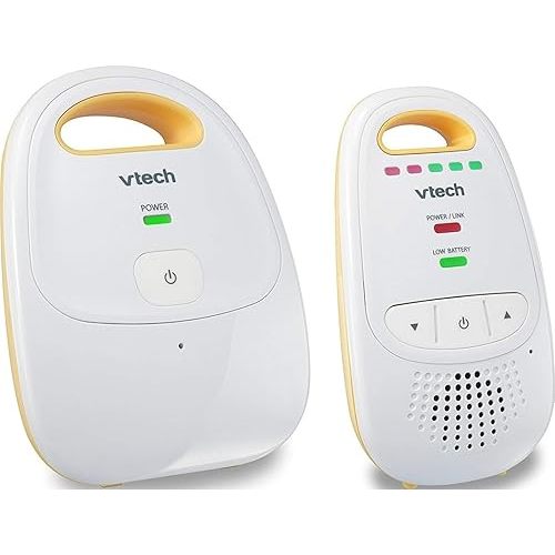 VTech Audio Baby Monitor — No Static DECT 6.0, No WiFi, Hack-Proof | 8Hr Battery, Belt Clip, 1000ft Range, 5-Level Sound Indicator | DM111