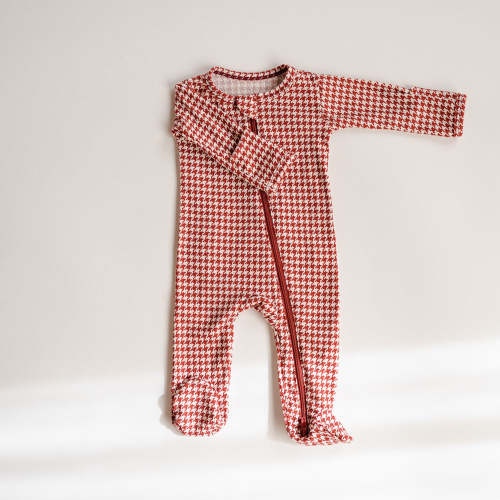 Zipper Footie Onesie in Peppermint