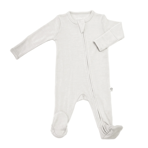 Footie Pajamas, Merino Wool, Oat, 0-3 months