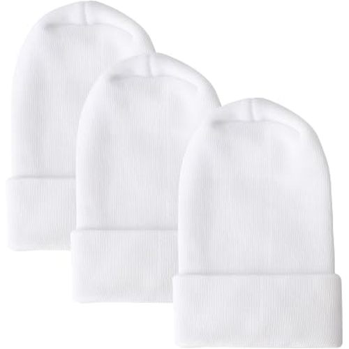 DRESHOW BQUBO Newborn Hospital Hat with Bow Cotton Infant Baby Cap Soft Cute Nursery Beanie Hat for Baby Girl Boy 0-3 Months