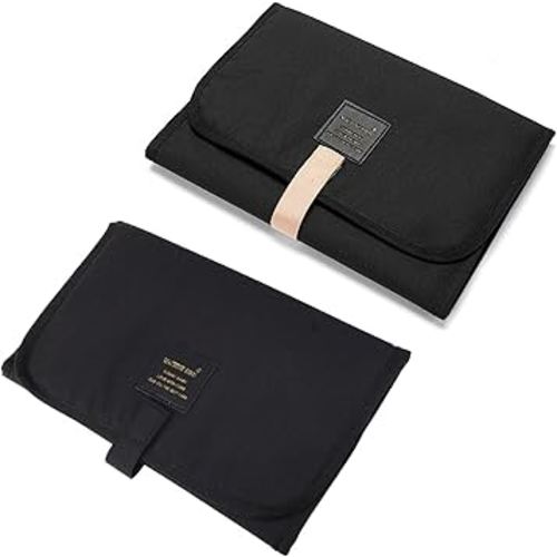Portable Changing Pad,Foldable Baby Diaper Changing Pad Waterproof Newborn Nappy Changing Mat Travel Portable Diaper Change Sheet (Black)