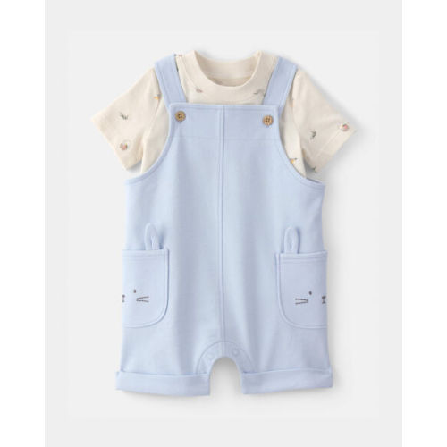 Baby Boy 2-Piece Easter Bunny Shortall Set - Blue/Cream - Carter's | Carter's