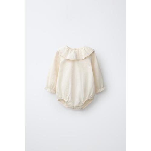 EMBROIDERED BODYSUIT - Ecru | ZARA United States