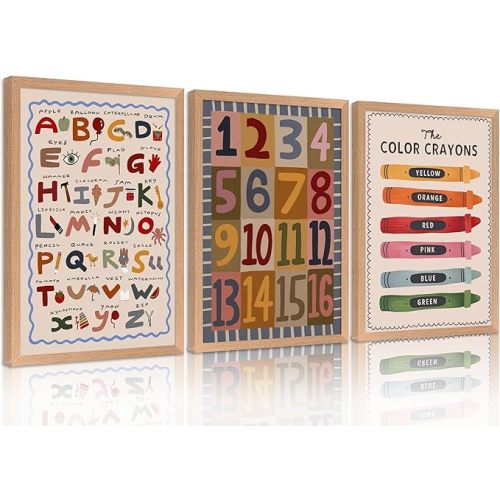 VZKRHPGA 3Pcs Baby Boy Nursery Wall Art,Colorful Letters Painting Picture