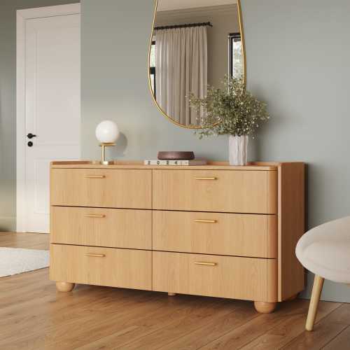 Miila 6-Drawer Double Dresser - White Oak