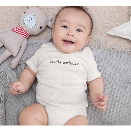 Cradle Catholic Bodysuit: Organic Cotton Baby Baptism Gift