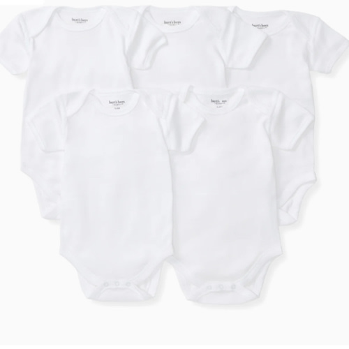 Bee Essentials Organic Short Sleeve Baby Bodysuit 5 Pack