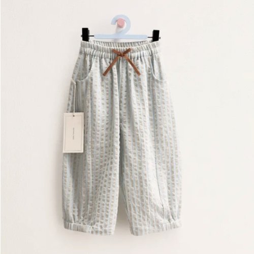 ZARA TIMELESS - STRIPED TEXTURED BAGGY PANTS - Light blue | ZARA United States