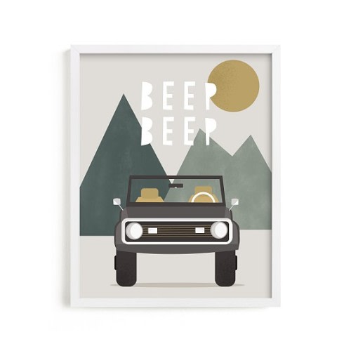 Minted® Beep Beep Wall Art by Christie Garcia | Pottery Barn Kids