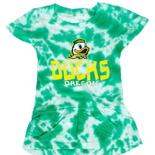 Infant Girls Green Tie-Dye Wes and Willy Mascot Ducks Flutter Sleeve Hopper Onesie