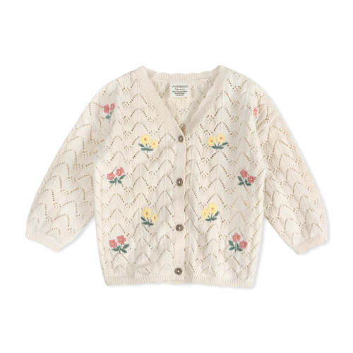 Hazel Floral Textured Baby Kit Cardigan (Organic Cotton)
