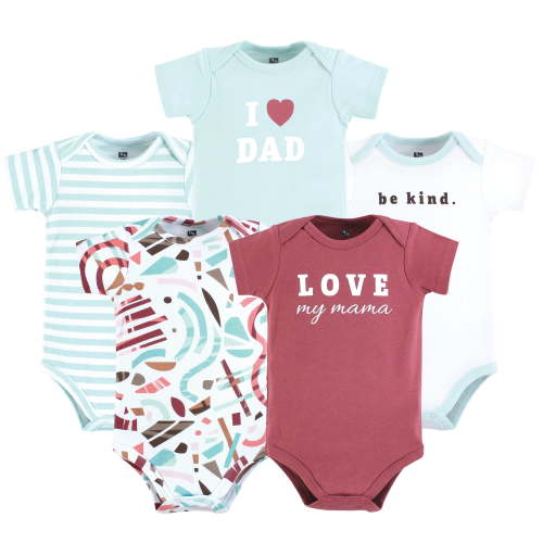 Hudson Baby Infant Girl Cotton Bodysuits, Girl Abstract, Newborn