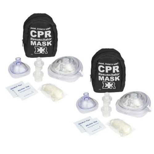Adult & Infant CPR Mask Combo Kit – Tactical Black Black 2 Pack