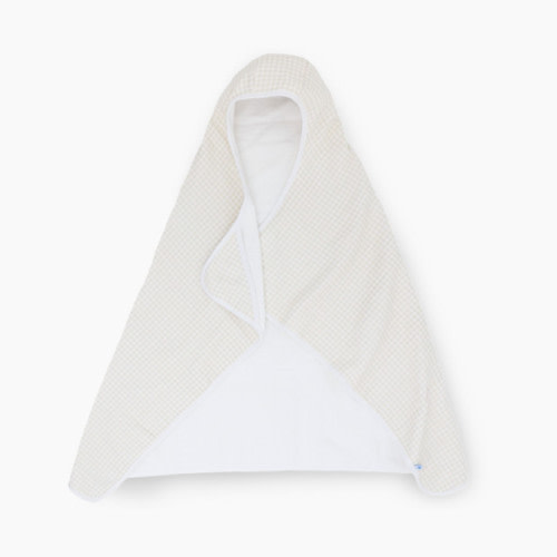 Little Unicorn Cotton Muslin & Terry Toddler Hooded Towel - Tan Gingham