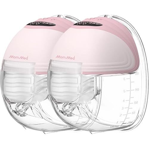 MomMed S21 Wearable Breast Pump - Smart Display, Leak-Proof Design, Hands-Free Double Portable Electric Breast Pump with 3 Mode &12 Levels - 24mm Shield & 6 Pairs of Flange Inserts (17mm, 19mm, 21mm)