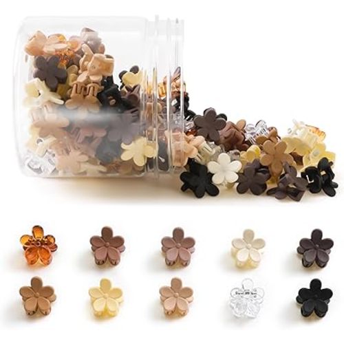 Mini Flower Hair Clips 100Pcs, Small Hair Clips Mini Claw Clips Cute Jaw Clips Hair Pins Hair Barrettes Hair Accessories for Women Girls Kids Teens