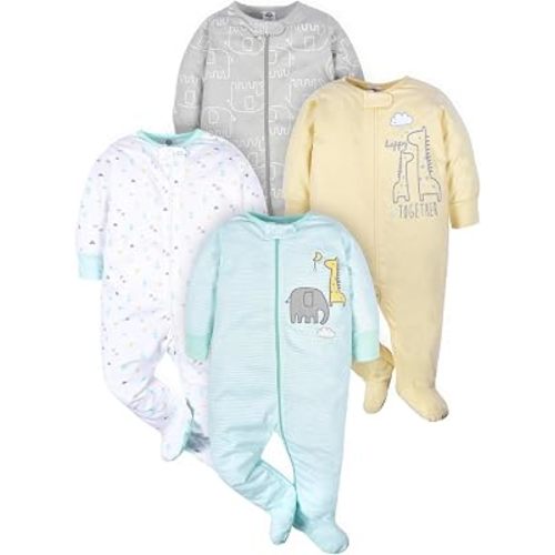 Gerber Baby Girls 4-Pack Sleep 'N Play Footie