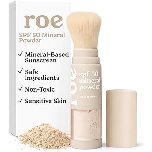 Roe Wellness- Kids SPF 50 Brush On Mineral Sunscreen Powder EWG, Reef-Friendly, Easy to Apply for Kids, Babies & Parents