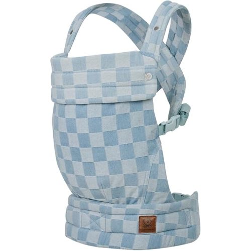 Ergonomic Baby Carrier Newborn to Toddler, Lightweight & Breathable Cotton Infant Carrier for Hands Free Comfort (Denim Gingham)