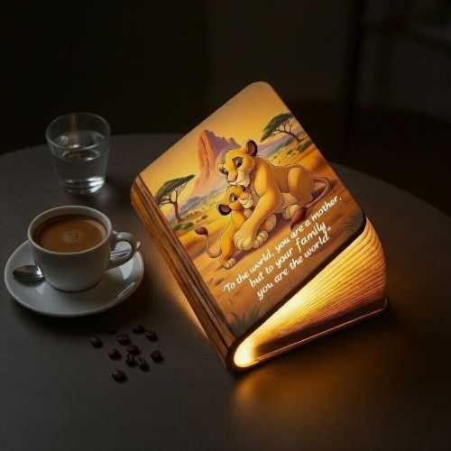 Lion King Book Lamp, Simba Mufasa LED Night Light, Disney Quote Bedside Lamp, Mothers Day Mom Appreciation Gift, Mother Love Book Lamp