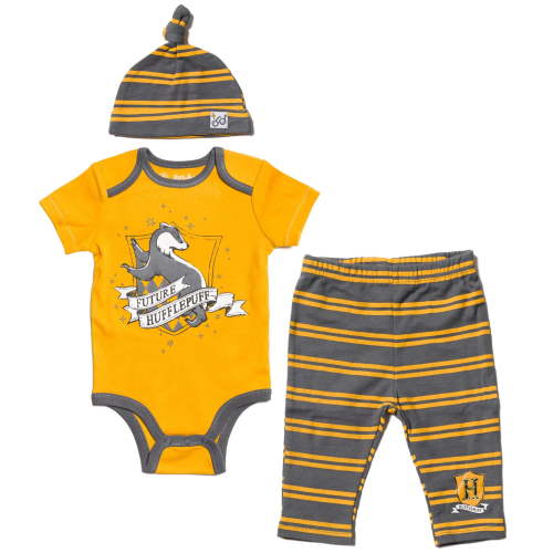 Harry Potter Bodysuit, Pants and Hat 3 Piece Outfit Set Newborn to Infant