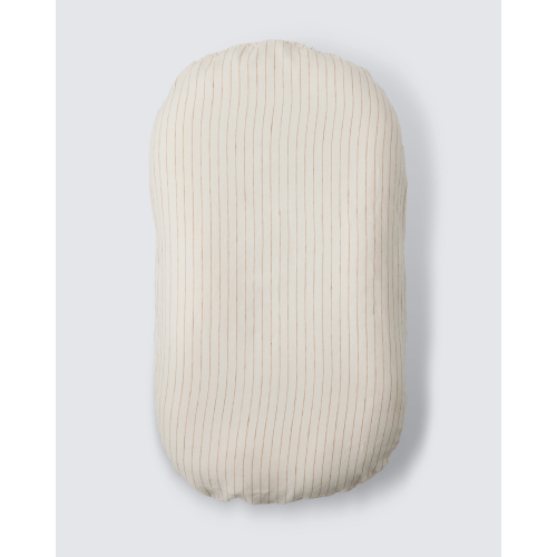 Linen Social Baby Lounger | Sandalwood Pencil Striped