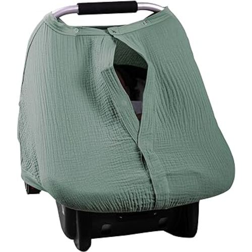 Car Seat Covers for Babies Girl and Boy with 100% Cotton Muslin Material | Baby Carseat Cover Girl and Boy | Adorable Baby Car Seat Cover with Cute Design | Infant Car Seat Cover with Window