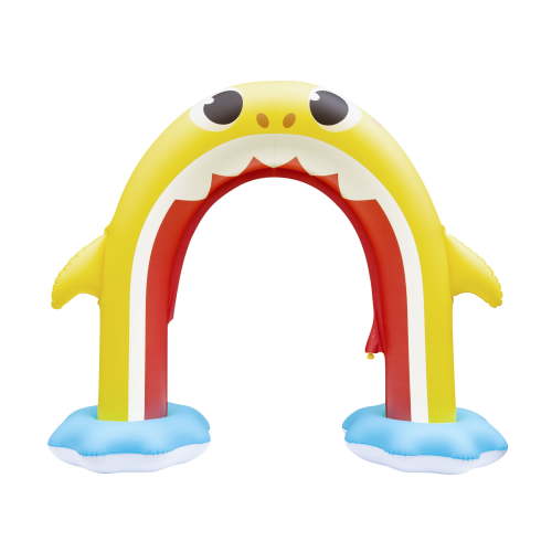 Pinkfong Baby Shark 5ft Inflatable Rainbow Arch Water Sprinkler, Backyard Summer Fun for Toddlers and Children Ages 2+