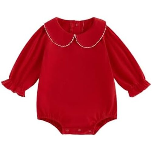 Baby Girl Boy Bubble Romper Infant Peter Pan Collar Onesie Sweatshirt Fall Winter Newborn Coming Home Outfit