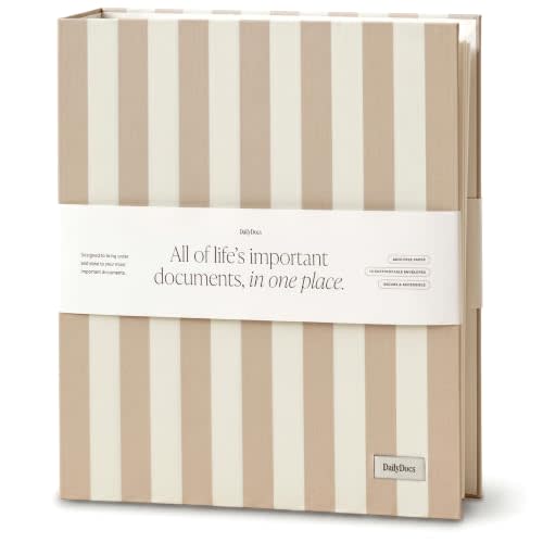 Document Organizer Binder for Important Papers & Passports, Oat