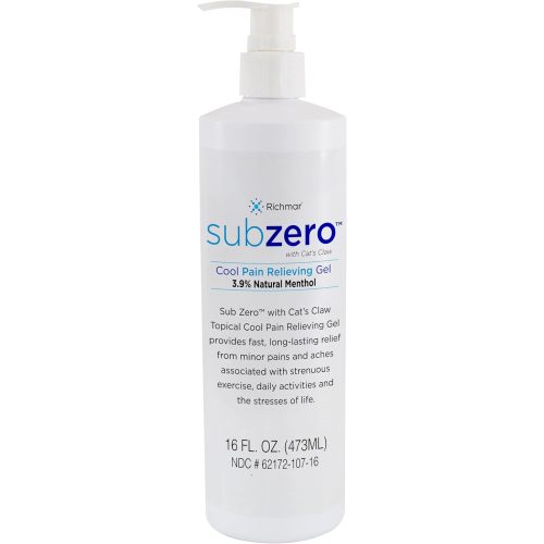 Sub Zero Cooling Pain Relief Gel, 16oz Bottle with Pump - Joint Relief and Nerve Pain Relief Cream for Muscle Deep Pain Relief and Arthritis Relief