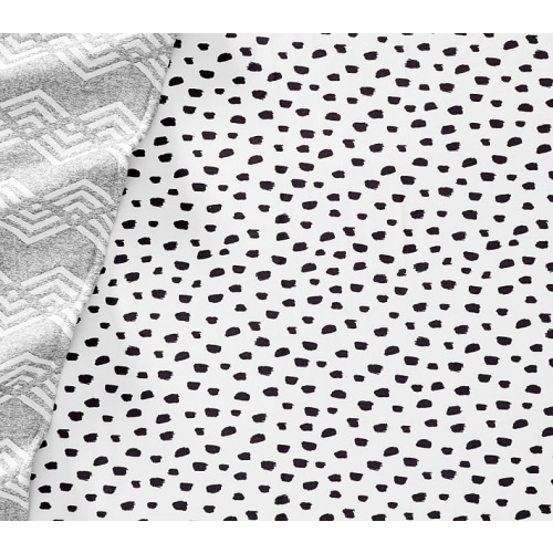 Pottery Barn Kids Brushstroke Dot Organic Crib Fitted Sheet - Black