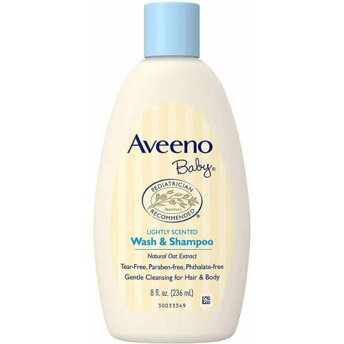 Aveeno Baby Wash & Shampoo Natural Oat Extract Lighty Scented, 8 Oz, 4-Pack