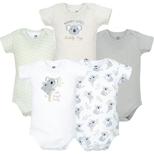 Hudson Baby Unisex Baby Cotton Bodysuits 5-Pack