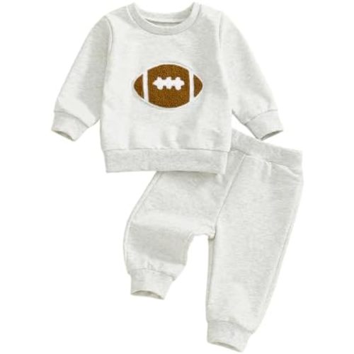 Toddler Baby Boy Football Outfit Embroidery Sweatshirt Pants Infant Fall Outfits 12 18 24 Months 2T 3T Boys Clothes