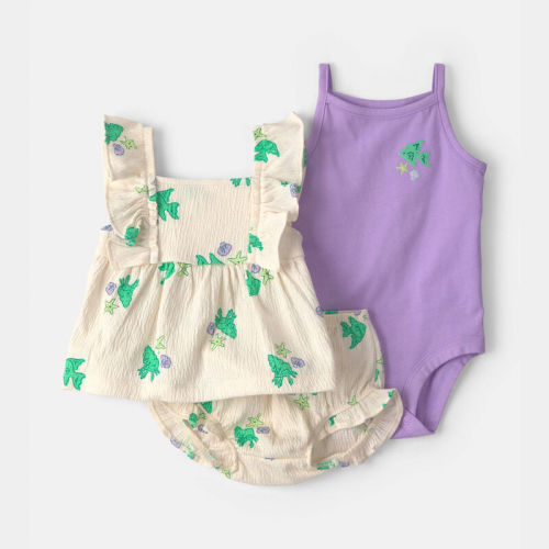 Baby Girl 3-Piece Fish Top & Short Set | Carter’s Oshkosh Canada