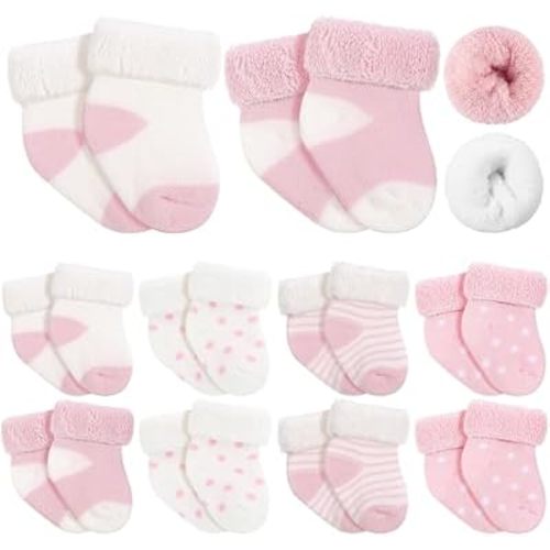 Twistover 10 Pairs Preemie Cotton Turn Cuff Socks