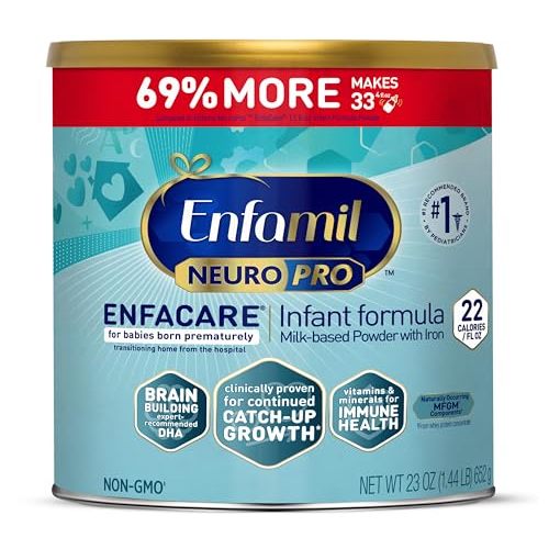 Enfamil NeuroPro EnfaCare High Calorie Premature Baby Formula, Milk-Based with Iron, Brain-Building DHA, Vitamins & Minerals for Immune Support, easy-to-digest proteins, Baby Milk, 23 Oz Can